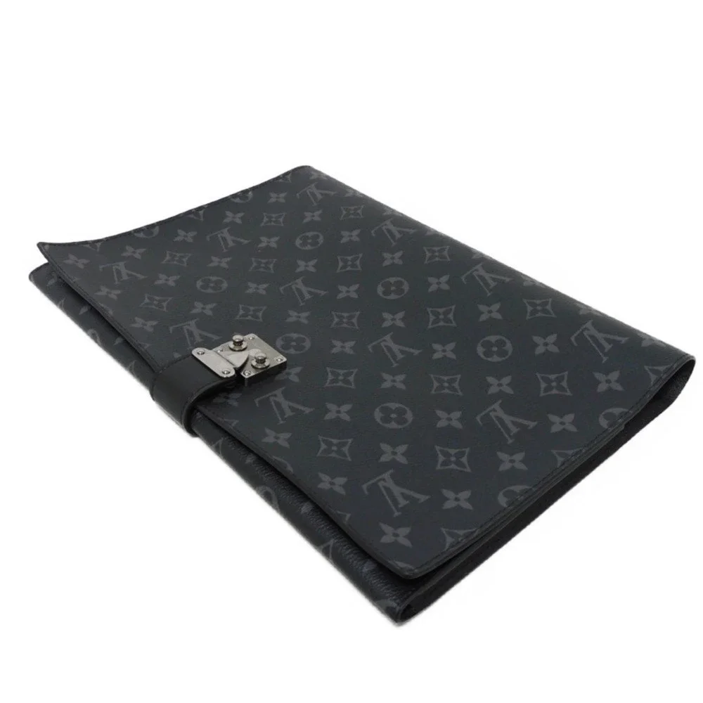 LOUIS VUITTON Second Bag Porto Document Frank GM Black Case Monogram Eclipse
